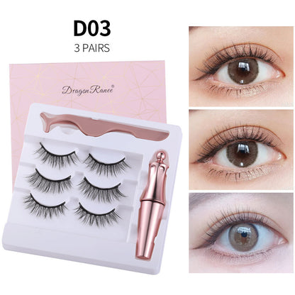 Liquid Eyeliner & Magnetic False Eyelashes & Tweezer Set