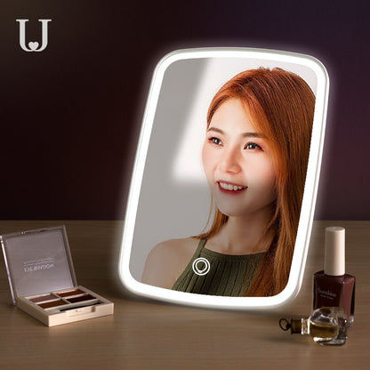 Makeup mirror with lights