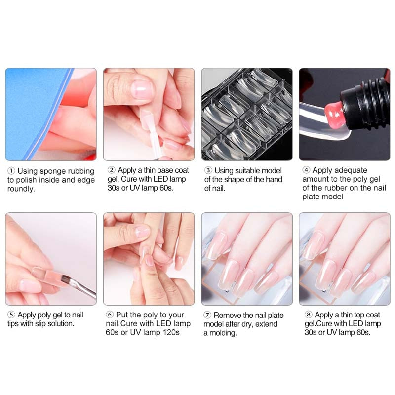 Acryl Gel Nail Extensions Painless Crystal Glue 12 Colors