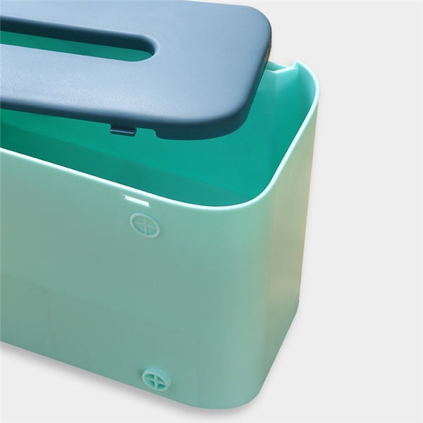 Tissue Storage Box With Cosmetic Makeup Organizer