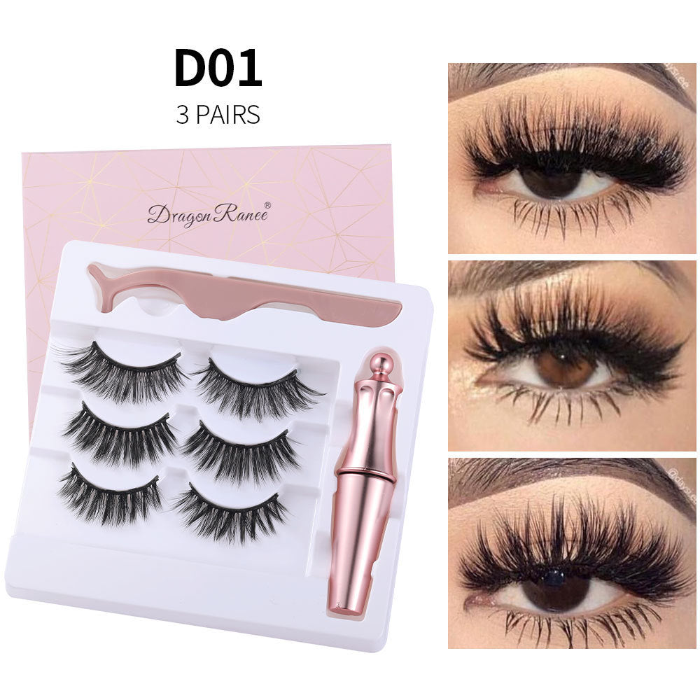 Liquid Eyeliner & Magnetic False Eyelashes & Tweezer Set