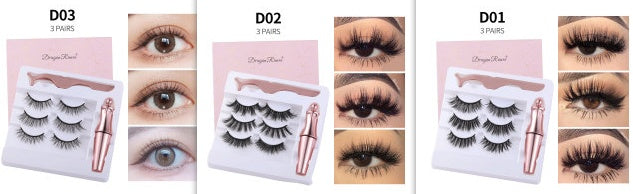 Liquid Eyeliner & Magnetic False Eyelashes & Tweezer Set