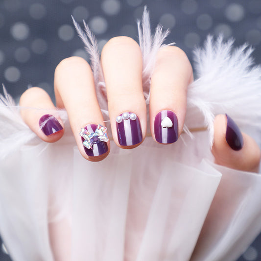 Fake Nail Designs with Rhinestones