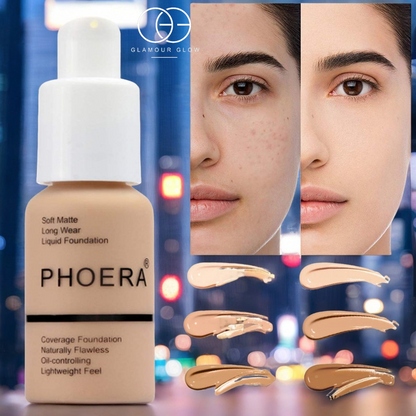 Phoera Foundation Cream Bright Skin Liquid Highly Concealer Nude - Dark Tan